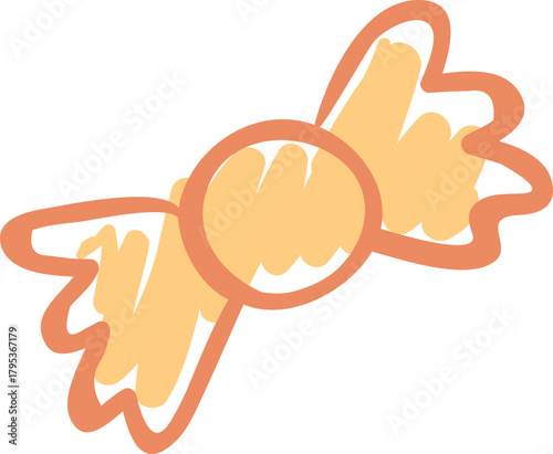 Hand drawn candy wrapper abstract colorful illustration