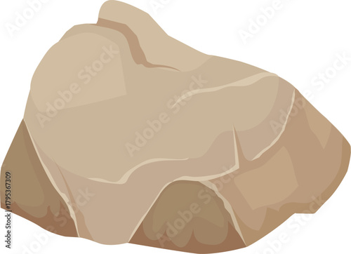 Brown rock resting on a white background