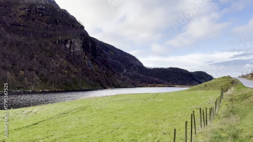 Beautiful Nature Norway natural landscape with fjord and mountain. Beautiful fjord in Norway with amazing nature. Traditional norwegian fishing village. Beautiful reflection. Beauty world. Lake views