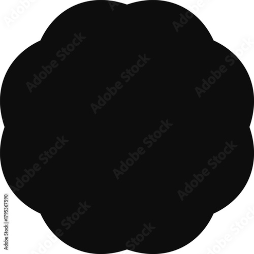Black abstract irregular shape on white background