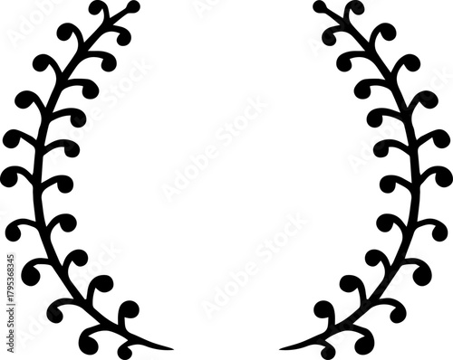 Black laurel wreath creating minimalist award frame