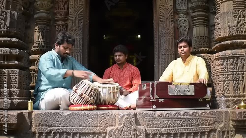 Musicians playing Indian classical music.