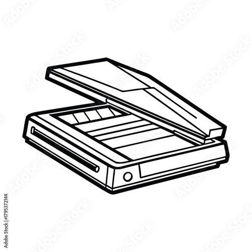 Silhouette of scanner isolated on a white background