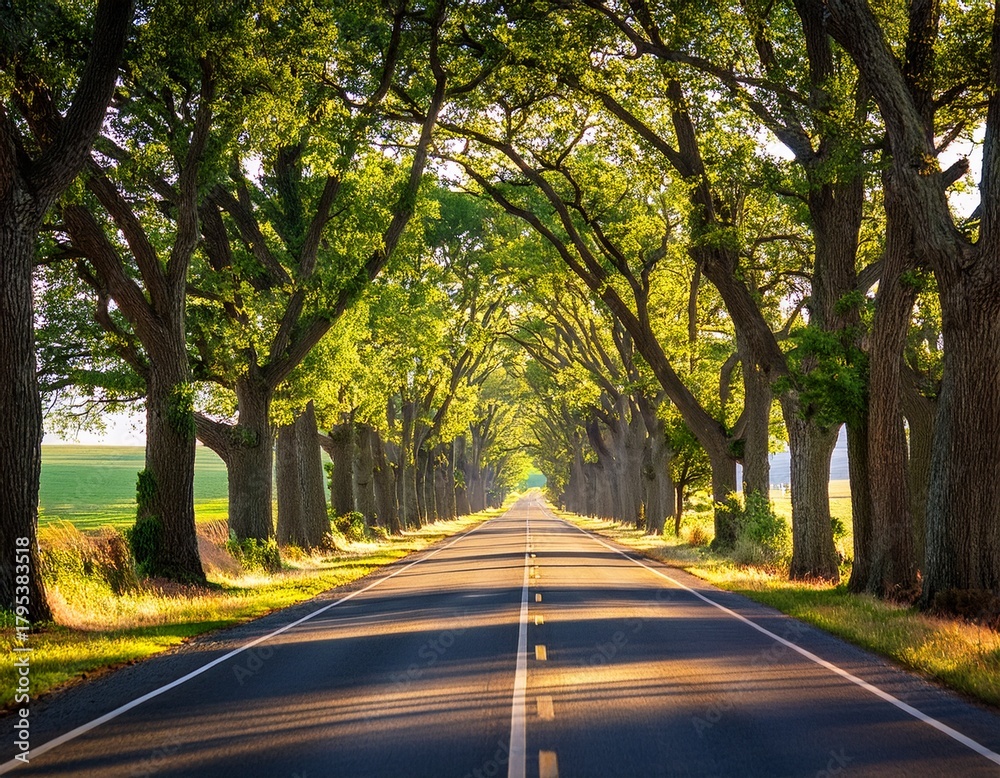 Fototapeta premium scenic tree lined road