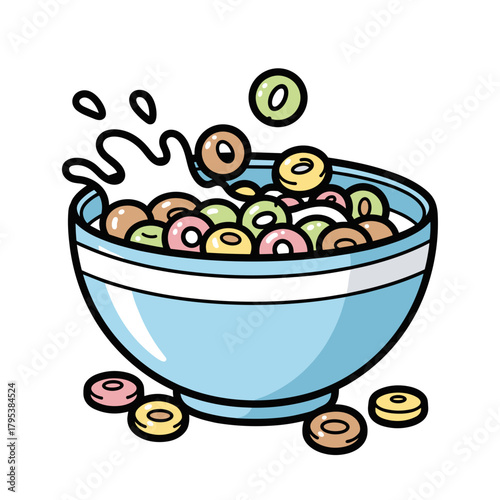 Bowl of cereal with milk