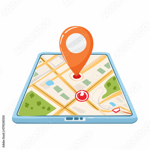 Map location pin on tablet device