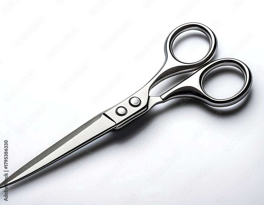 Fototapeta premium Isolated handheld scissors on a pristine white background