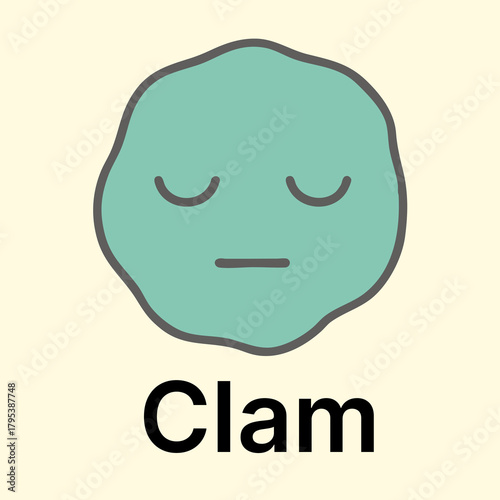 Calm Emotion Icon for UI Design - Organic Doodle Style Vector