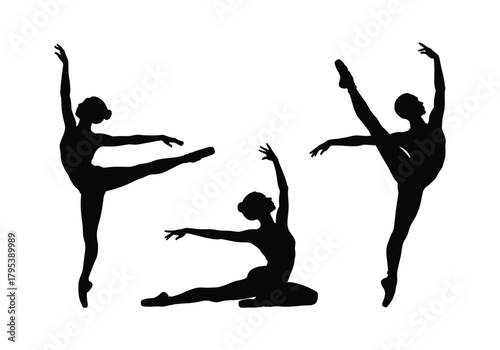 Ballerina silhouettes in various poses
