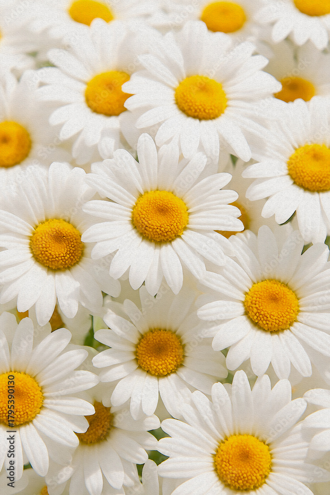 Fototapeta premium daisies on white background oil painting style illustration 