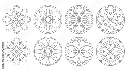 Elegant mandala designs and floral patterns for decorative projects, offering a touch of artistic flair and sophisticated beauty to enhance any visual.