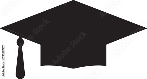 Graduation cap icon with tassel for academic ceremony