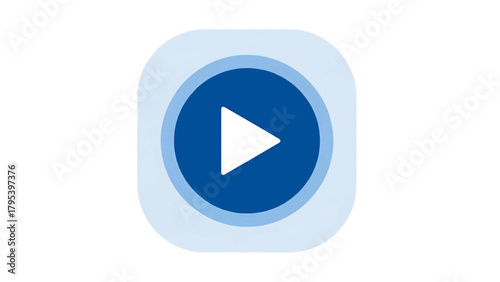 Vector illustration of blue play button icon on a transparent background