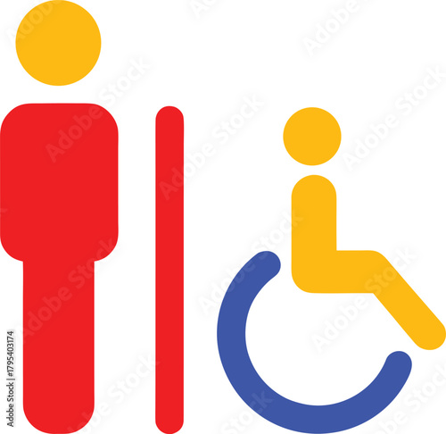 Restroom sign with disability access