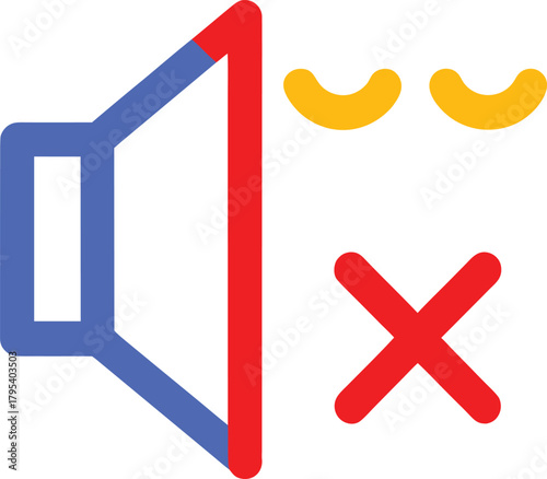 Mute and deaf icon illustration