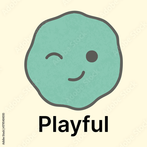 Playful Emotion Icon for App Design - Fun Doodle Vector