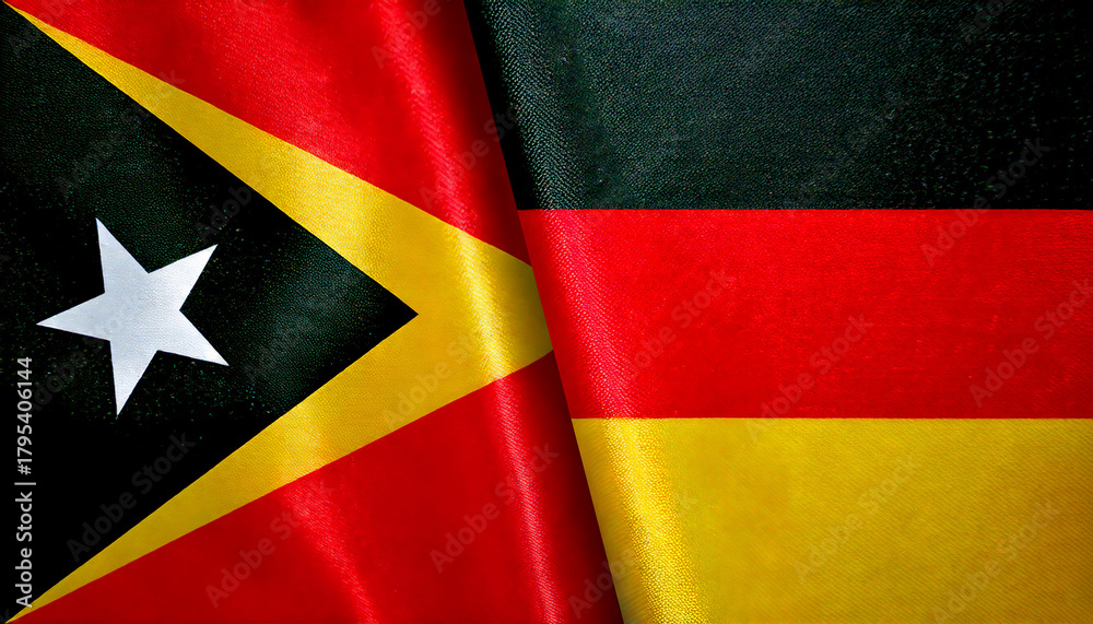 Fototapeta premium ドイツの国旗と東ティモールの国旗(Germany Flag & Timor-Leste flag.)
