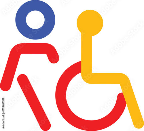 Accessibility Sign With Person And Wheelchair Colorful Icon For Inclusion And Diversity Awareness