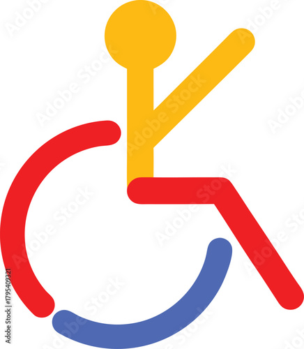 Vibrant Colorful Accessibility Icon Symbolizing Inclusion and Support for Disability