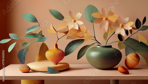 botanical still life modern art scene