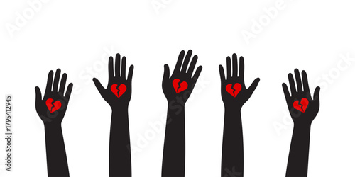 Concept of Broken Heart, Pain, and Need for Help Icon