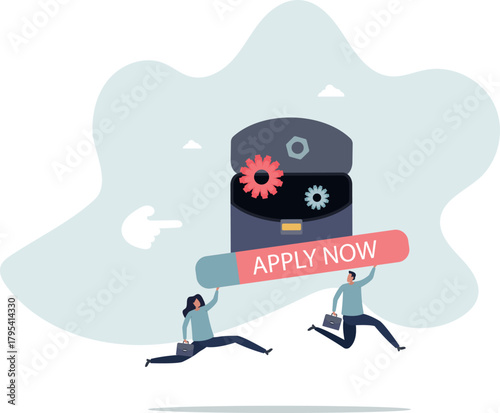 Apply new job online, career opportunity or employment vacancy, job application or opening position concept.Life and employment of people.