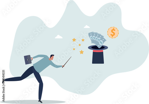 Get rich fast, make money or profit from investment,FED or central bank stimulation money, financial or wealth advisor concept.Life and employment of people.