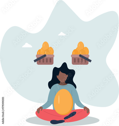 Diversification, investment portfolio strategy to reduce risk and maximize return, earning and profit, asset allocation concept.Life and employment of people.