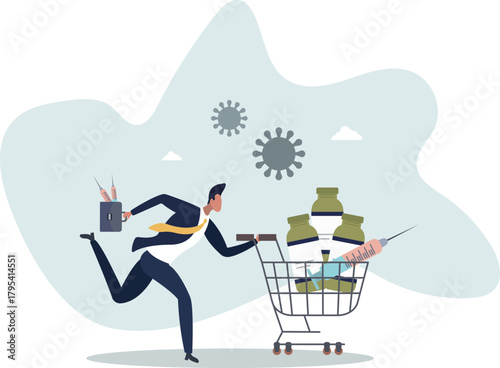 COVID-19 vaccine affordability, privilege or priority to access Coronavirus vaccine concept.human life and situation.