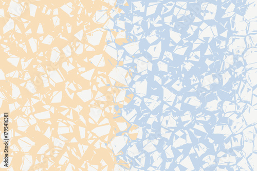 Abstract Geometric Pattern Divided into Orange and Blue Halves background texture