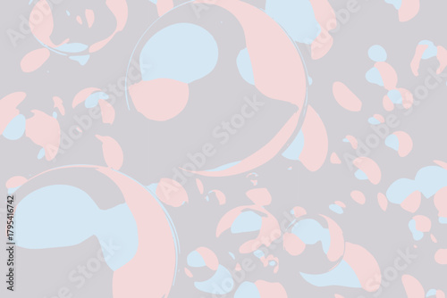 Red and blue abstract spheres and shapes floating on a dark background Keywords: abstract, red, blue, spheres
