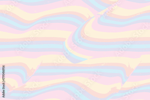Psychedelic Wavy Stripes in Vibrant Retro Colors abstract background