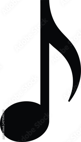 Simple black quarter note musical symbol icon