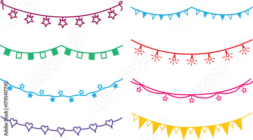 Christmas decorative lineart banner vector art.