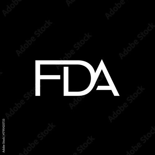 FDA logo icon isolated on black background