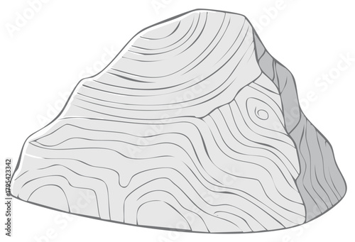 Stylized gray stone with prominent curved lines and wood grain texture