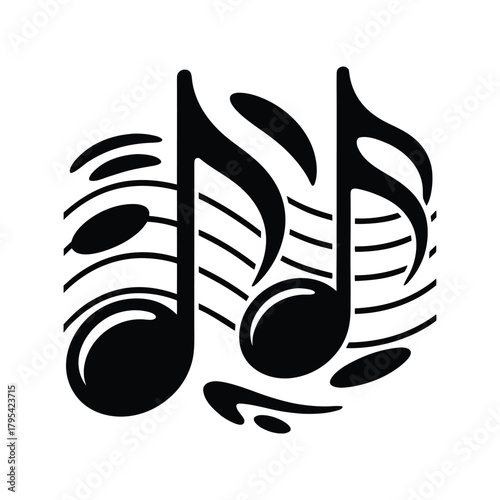 Musical notes and clefs