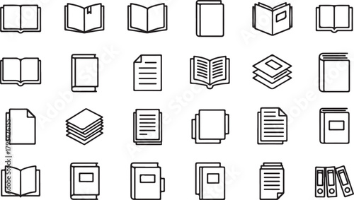 Collection of book and document icons