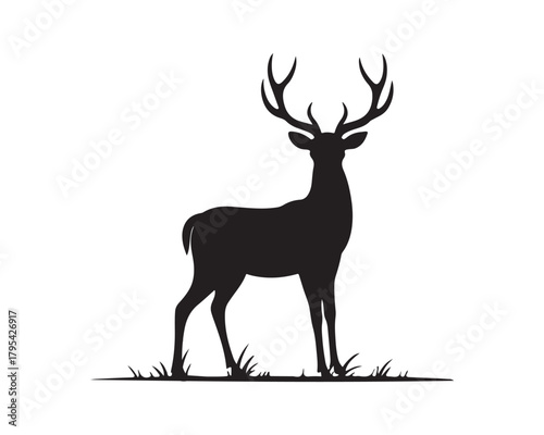 deer large antlers, antler silhouette, deer silhouette, deer illustration set, majestic deer, big antler deer, rustic deer, deer head vector, deer Standing, Jumping, Sitting antlered animal vector