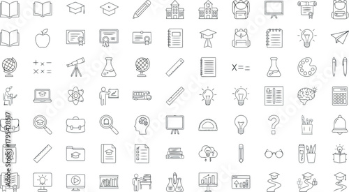 Collection of education and learning icons