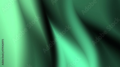 A flowing mint green abstract gradient background with soft vertical waves and dark shadows. Ideal for motion graphics, presentation backdrops, or digital design projects.