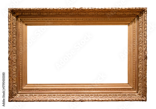 antique horizontal long wide golden picture frame