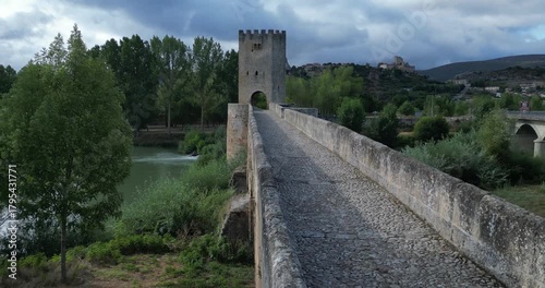 Medieval bridge of Frias in Burgos, Castile and Leon, Spain