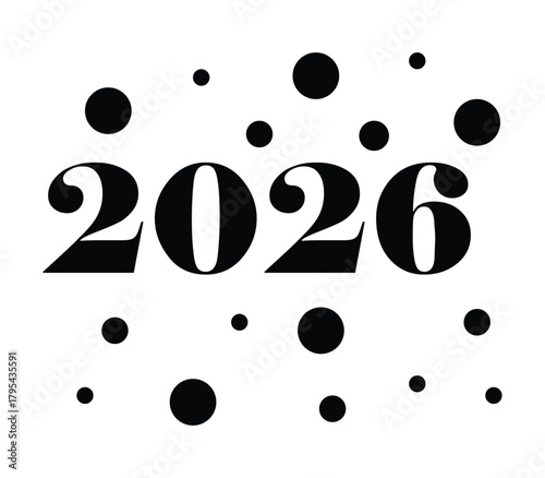 Anticipation of the year 2026 with abstract polka dot design and bold typography hinting at future possibilities and potential ventures