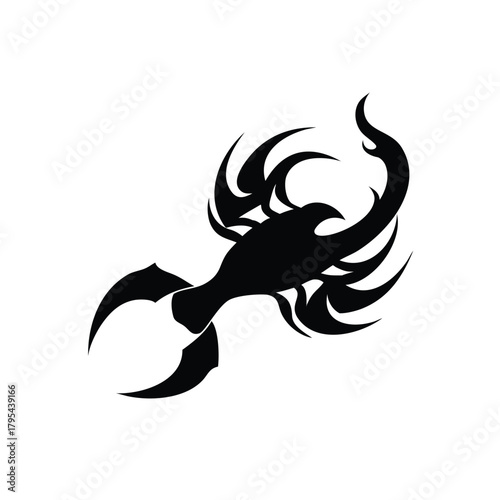 Tribal Scorpion Silhouette Tattoo Design