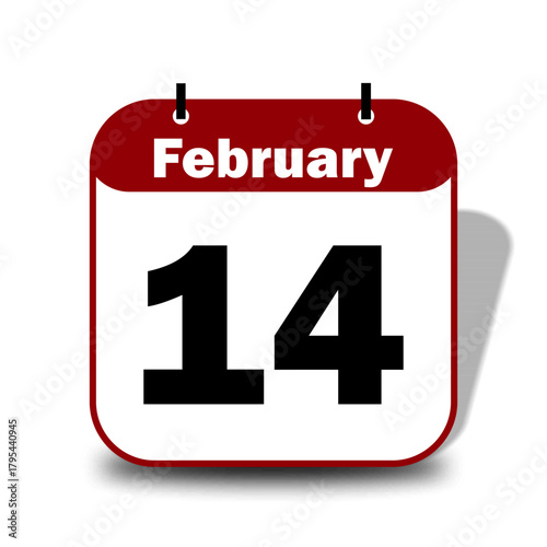 14 February calendar date