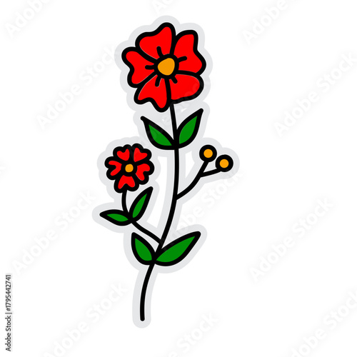 Flower Illustration Sticker