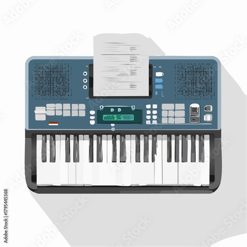 Electronic keyboard with sheet music