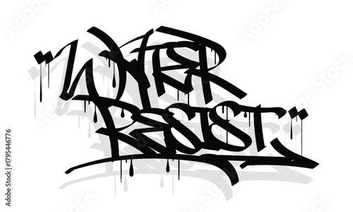 WATER RESIST graffiti tag style design