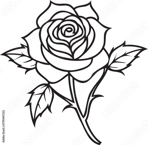 Single rose with thorns and aged leaves — rustic floral image